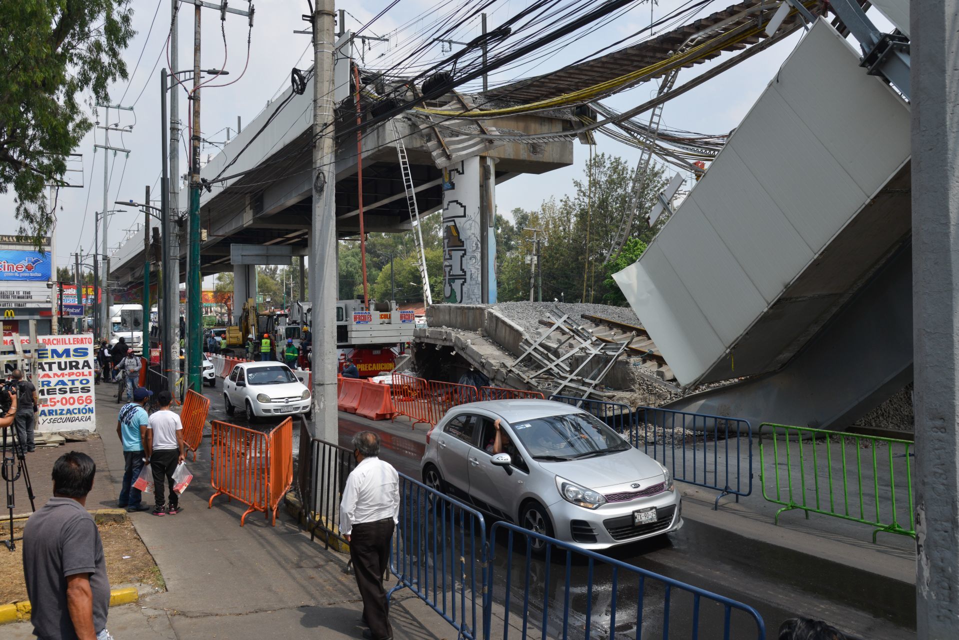 Lugar de accidente en el Metro Olivos